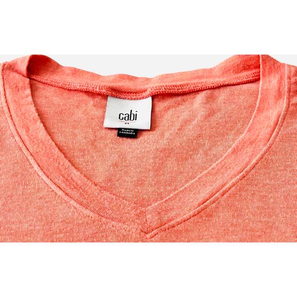 CABI LONG SLEEVE V-NECK PULL-OVER TOP/T-SHIRT, WOMENS, M, PEACH, RAYON - Picture 2 of 11